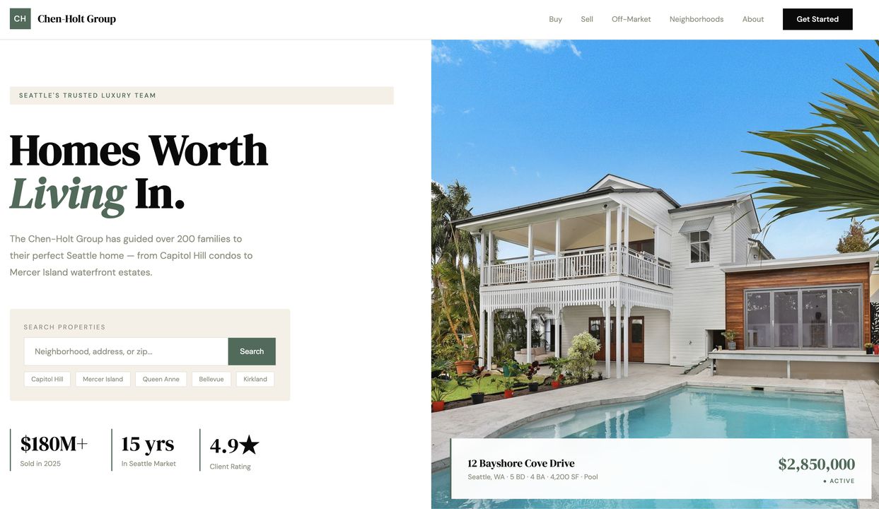 Chen Holt Group Seattle - Luxury Real Estate Website